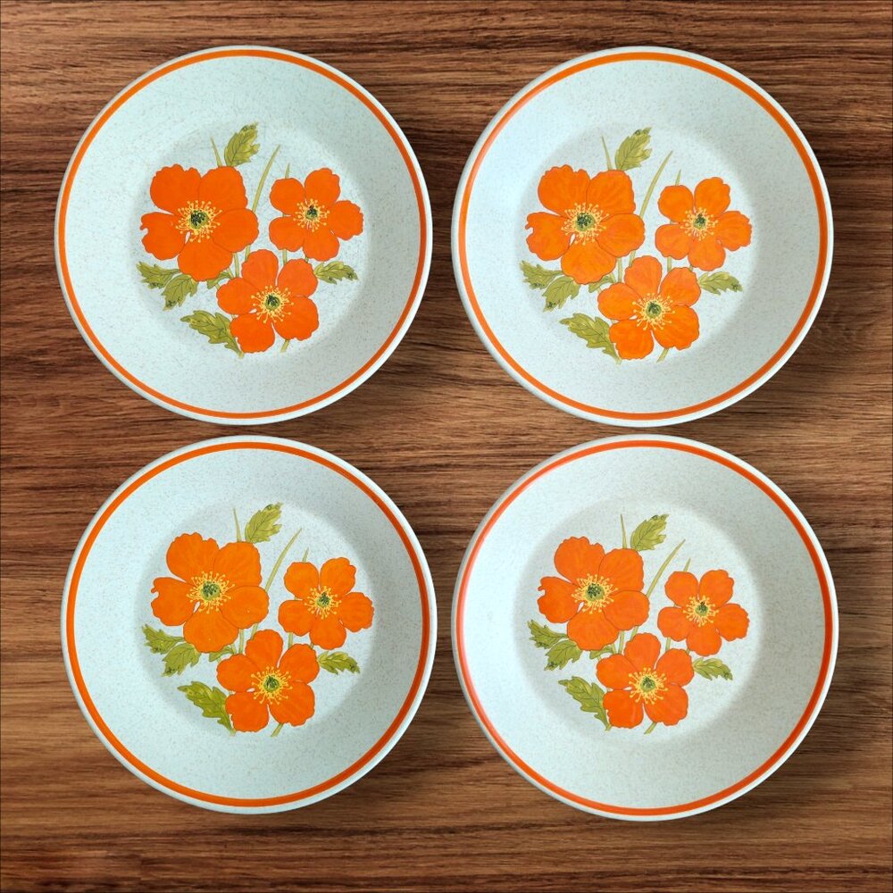 Vintage LENOX Fire Flower Temperware Desert/Bread & Butter Plate Set